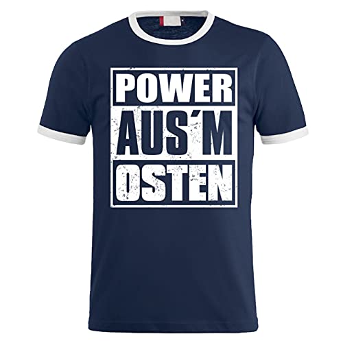 Herren T-Shirt Power ausm Osten Trotz Mauerfall und Wende (mit Rückendruck) Größe S - 5XL von Spaß Kostet