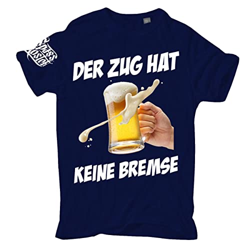 Herren Tshirt Bier Sprüche Der Zug hat Keine Bremse Größe S - 5XL von Spaß Kostet