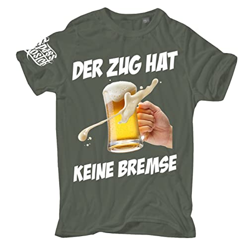 Herren Tshirt Bier Sprüche Der Zug hat Keine Bremse Größe S - 5XL von Spaß Kostet