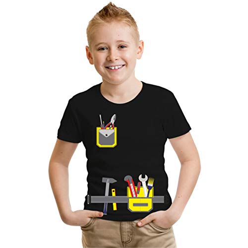 Kinder Junge T-Shirt Handwerker Kostüm Hammer Fasching Karneval von Spaß Kostet