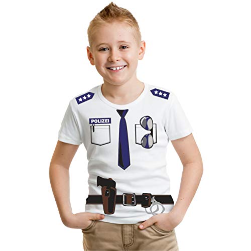 Kinder T-Shirt Polizei Uniform Größe 86-164 von Spaß Kostet