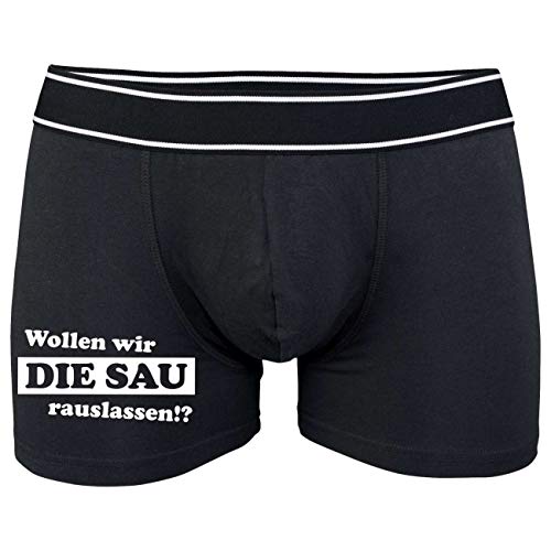 Männer Boxershort mit Spruch Wollen wir die Sau rauslassen Größe S bix 5XL von Spaß Kostet