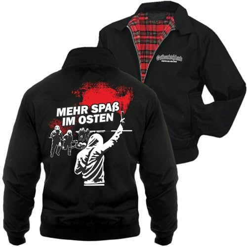 Herren Harrington Jacke Ostdeutschland Mehr Spaß im Osten Pyros Größe M - 5XL von Spaß Kostet