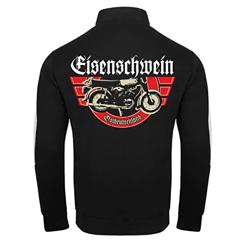 Männer Trainingsjacke mit Streifen Simson Ultras Moped Ostdeutschland Sprüche (mit Rückendruck) Größe S - 3XL von Spaß Kostet