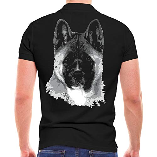 Männer und Herren Polo Shirt American Akita (mit Rückendruck) von Spaß Kostet