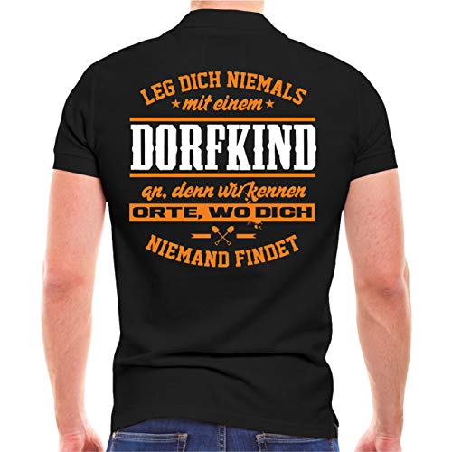 Spaß Kostet Herren Poloshirt Polohemd Dorfkind Vorsicht (mit Rückendruck) Größe S - 5XL von Spaß Kostet