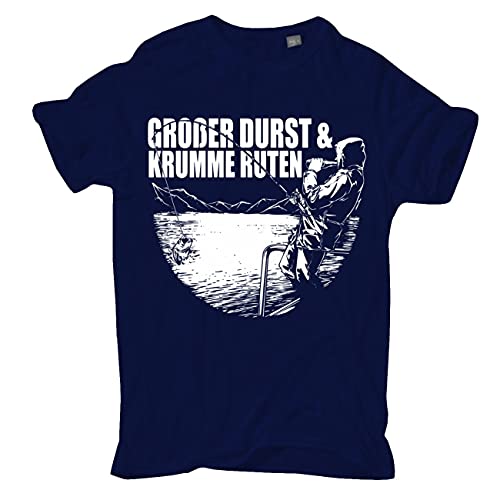 Männer und Herren T-Shirt Angler Großer Durst und krumme Ruten (mit Rückendruck) Größe S - 5XL von Spaß Kostet