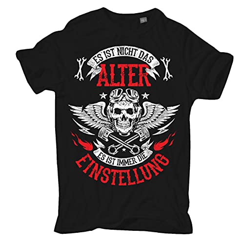 Herren T-Shirt Biker Es ist Nicht das Alter Es ist die Einstellung (mit Rückendruck) Größe S - 5XL von Spaß Kostet