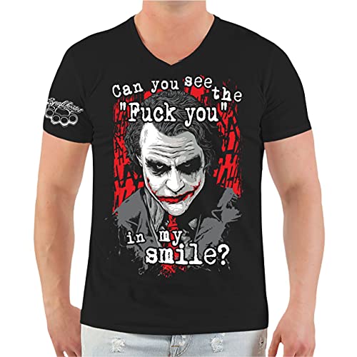 Spaß Kostet Herren T-Shirt Can You See The FCK You in My Smile Joker Blood bat von Spaß Kostet