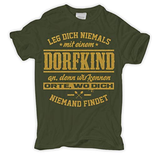 Herren T-Shirt Dorfkind in Gold Größe S bis 5XL von Spaß Kostet