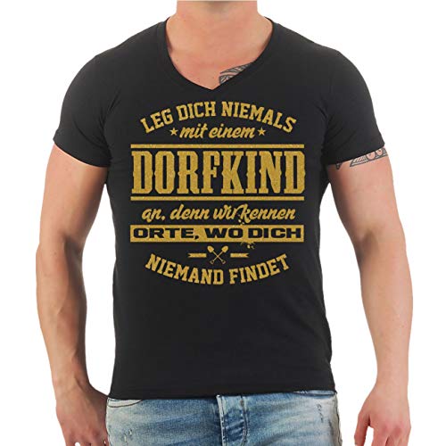 Herren T-Shirt Dorfkind in Gold Größe S bis 5XL von Spaß Kostet