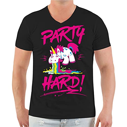 Herren T-Shirt Einhorn Party Hard Sorry nur zum Saufen Hier Größe S - 5XL von Spaß Kostet