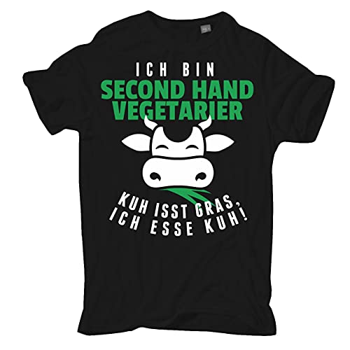 Männer und Herren T-Shirt Second Hand Vegetarier Kuh isst Gras ich Esse Kuh Größe S - 5XL von Spaß Kostet