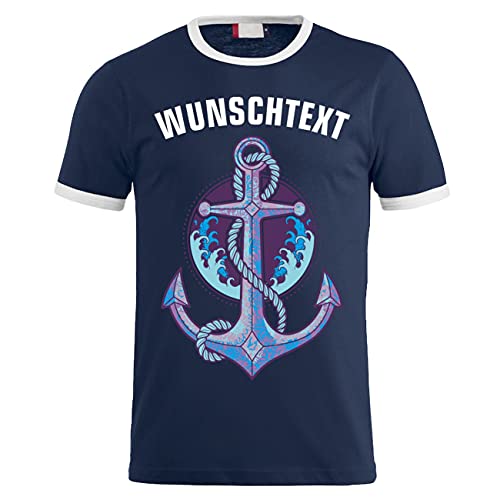 Männer und Herren T-Shirt WUNSCHTEXT Anker Meer mit Name oder eigenen Text Größe S - 5XL von Spaß Kostet