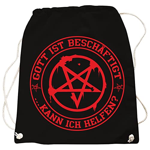 Rucksack Tasche Gott ist beschäftigt gothic black metal bag in vielen Farben von Spaß Kostet