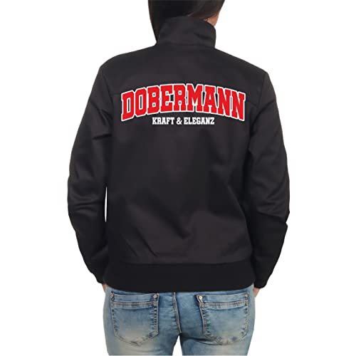 Spaß Kostet Frauen Harrington Jacke Dobermann Kraft & Eleganz (mit Rückendruck) Größe XS bis 5XL von Spaß Kostet