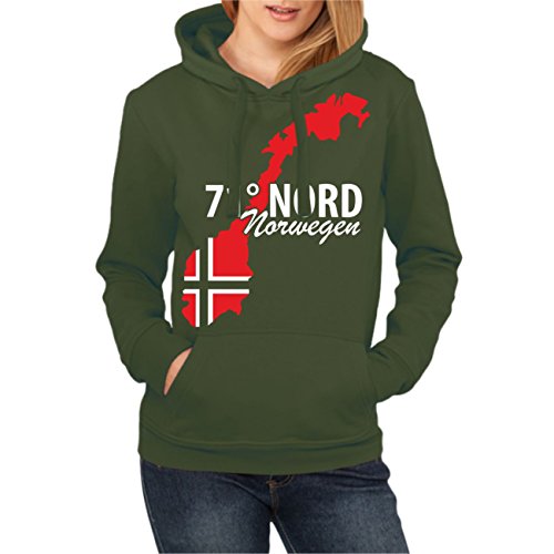 Spaß Kostet Frauen und Damen Kapuzenpullover 71 Grad Nord NORWEGEN (mit Rückendruck) Größe S - XXL von Spaß Kostet