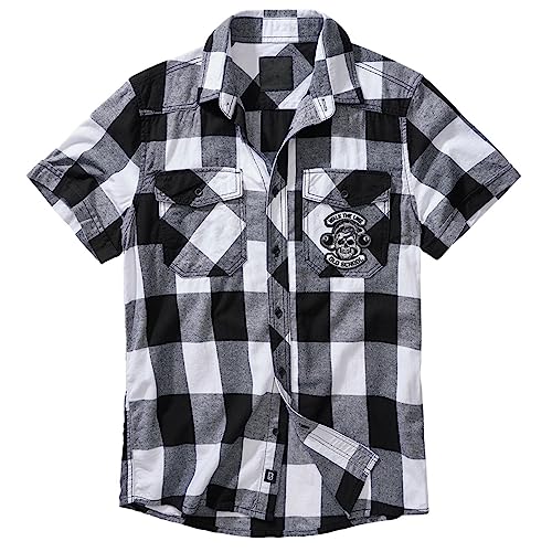 Spaß Kostet Herren Karo Kurzarm Hemd Rockn Roll Rockabilly Grösse M bis 7XL von Spaß Kostet