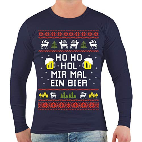 Spaß Kostet Herren Langarm Longsleeve HO HO HOL Mir mal EIN Bier Weihnachten von Spaß Kostet