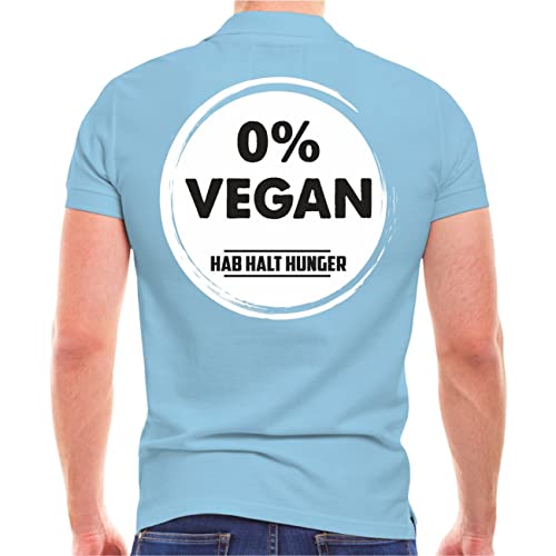 Spaß Kostet Herren Poloshirt Polohemd Null Prozent VEGAN Hab Halt Hunger (mit Rückendruck) Größe S - 5XL von Spaß Kostet