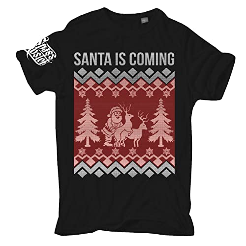 Spaß Kostet Herren Tshirt Christmas Santa is Coming Weihnachten Größe S - 5XL von Spaß Kostet