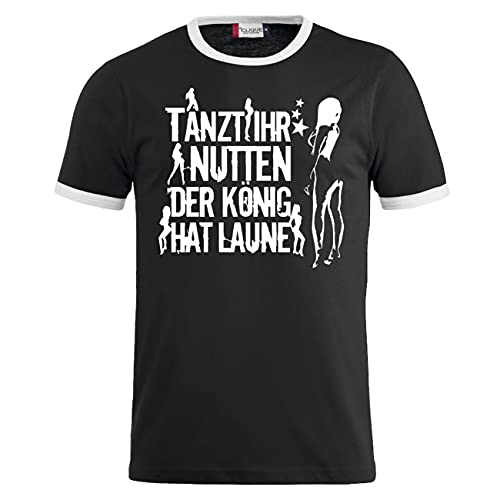 Spaß Kostet Herren Tshirt Tanzt Ihr Nutten der König hat Laune Weiss (mit Rückendruck) Größe S - 5XL von Spaß Kostet