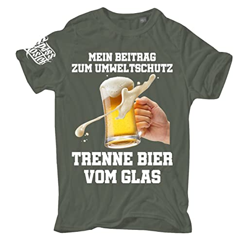 Herren Tshirt Trenne Bier vom Glas Umweltschutz Klima Sprüche von Spaß Kostet