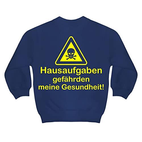 Jungen Mädchen Pullover Schule Sprüche Keine Hausaufgaben Neongelb von Spaß Kostet