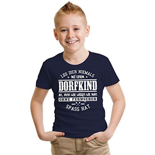 Spaß Kostet Kinder Tshirt Leg Dich Niemals mit einem Dorfkind an Größe 86-164 von Spaß Kostet