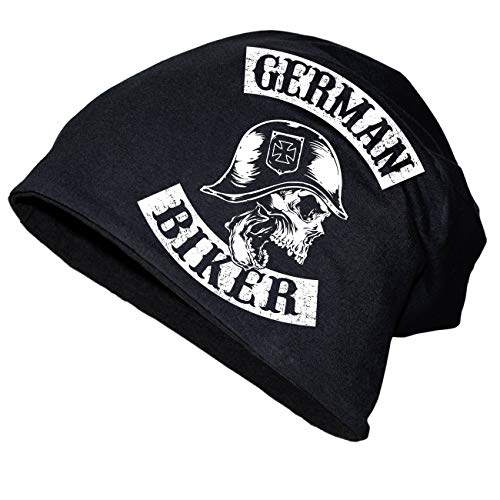 Herren Long Beanie Mütze Biker Germany MC Chopper Rocker Lifestyle Slouch Skull von Spaß Kostet