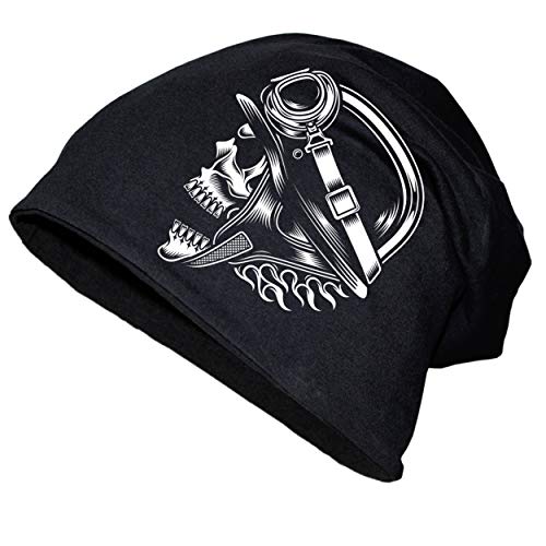 Spaß Kostet Herren Long Beanie Mütze Biker Totenkopf Skull Größe XS bis XXL von Spaß Kostet