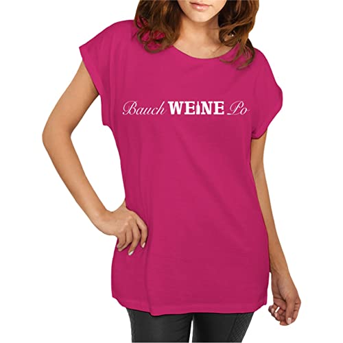 Spaß Kostet Longshirt Damen weit geschnitten Bauch WEINE Po Größe XS - 5XL von Spaß Kostet