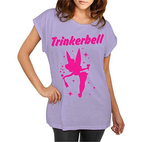 Damen Tshirt Longshirt lustige Alkohol Sprüche Trinkerbell NEONPINK XS bis 5XL von Spaß Kostet