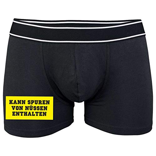 Spaß Kostet Männer Boxershort mit Spruch Kann Spuren von Nüssen enthalten Größe S bix 5XL von Spaß Kostet