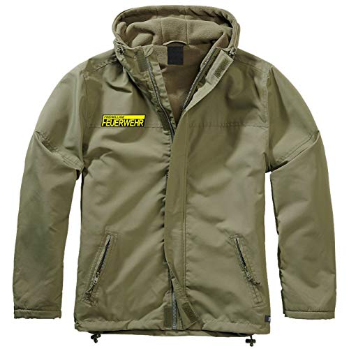 Spaß Kostet Herren Gefütterter Windbreaker Jacke mit Aufnäher Freiwillige Feuerwehr S - 7XL von Spaß Kostet