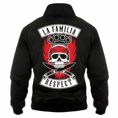 Spaß Kostet Herren Harrington Jacke La Familia RESPECT criminal crime crew blood loyal von Spaß Kostet