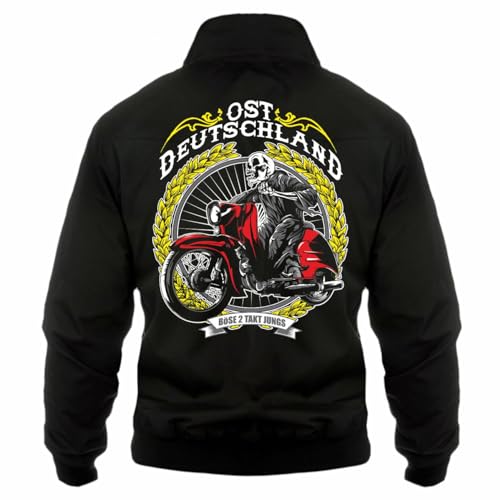 Herren Harrington Jacke Ostdeutschland 2 Takt Jungs Motorrad moped DDR osten von Spaß Kostet