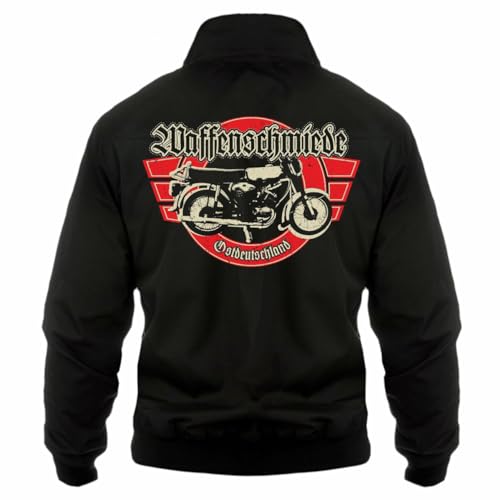 Herren Harrington Jacke Waffenschmiede Ostdeutschland motorrad enduro osten DDR von Spaß Kostet