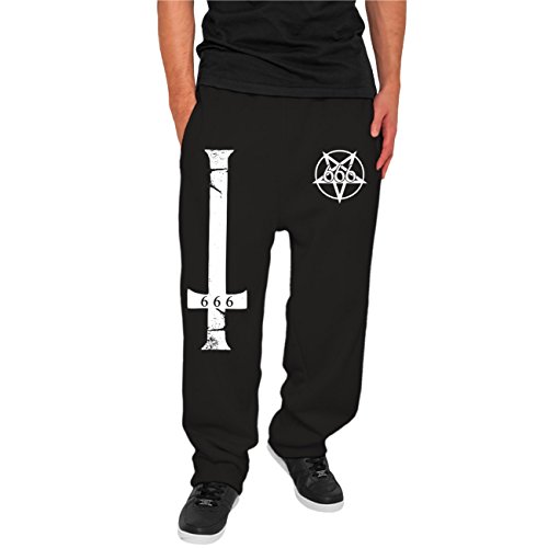 Spaß Kostet Männer und Herren Jogginghose Trainingshose Kreuz Pentagram 666 Größe S - 5XL von Spaß Kostet