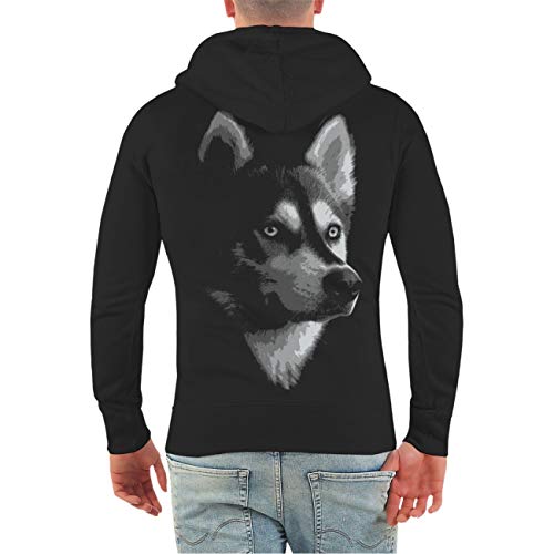 Spaß Kostet Männer und Herren Kapuzenjacke Siberian Husky mit Rückendruck S-8XL von Spaß Kostet