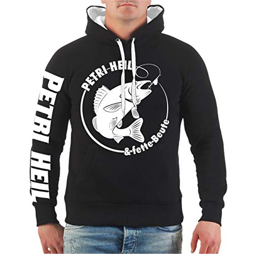 Spaß Kostet Herren Kapuzenpullover Angler Motiv Petri Heil und fette Beute Grösse S bis 5XL von Spaß Kostet