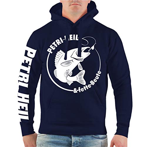 Spaß Kostet Herren Kapuzenpullover Angler Motiv Petri Heil und fette Beute Grösse S bis 5XL von Spaß Kostet