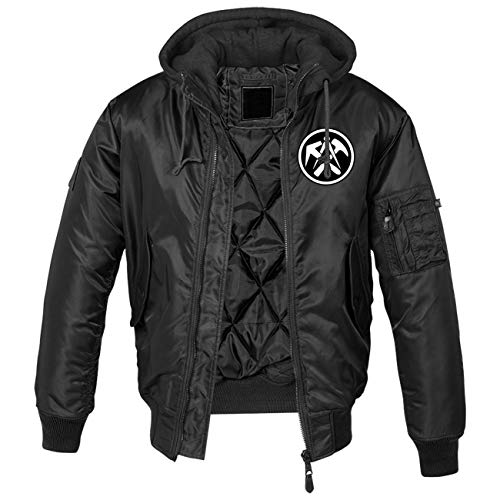 Spaß Kostet Herren Männer MA1 Bomberjacke mit Kapuze gefüttert Winter Beruf DACHDECKER von Spaß Kostet