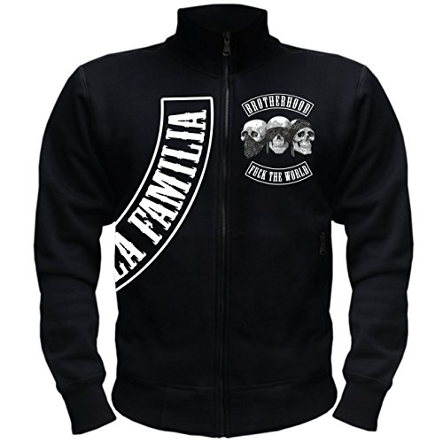 Spaß Kostet Herren Männer Sweatjacke La Familia RESPECT trainingsjacke patch mc von Spaß Kostet