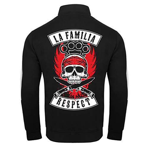 Spaß Kostet Männer und Herren Trainingsjacke mit Streifen La Familia Respect Größe M - 3XL von Spaß Kostet