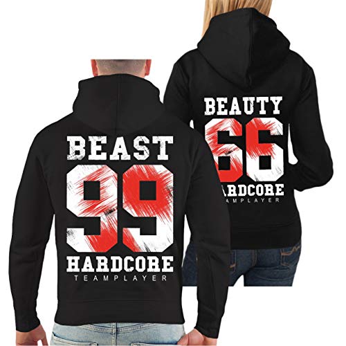 Spaß Kostet Partner Kapuzenpullover Beauty & Beast Größe XS - 5XL von Spaß Kostet