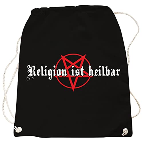 Spaß Kostet Rucksack Tasche Religion ist heilbar als Gothic Metal Pentagramm Motiv von Spaß Kostet