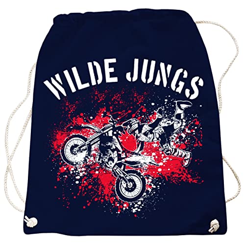 Spaß Kostet Rucksack Turnbeutel bag Wilde Jungs mit Motocross cross Motiv Spruch von Spaß Kostet