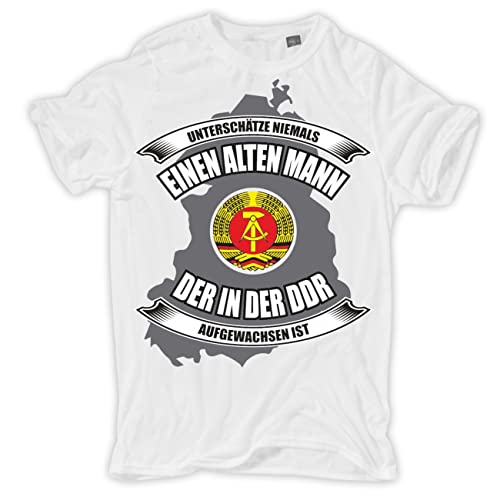 Spaß Kostet Übergrößen Herren Tshirt Unterschätze nie einen Alten Mann aus der DDR Größe 3XL - 8XL von Spaß Kostet