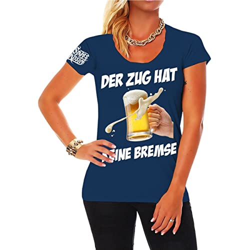 Tshirt Damen Bier Sprüche Der Zug hat Keine Bremse Größe XS - XXL von Spaß Kostet